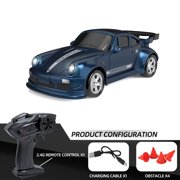 1:64 Mini 4WD RC Drift Car, Desktop Remote Control Racing Car with 612 Motor, LED Lights, High/Low Speed, Proportional Throttle & 3.7V Battery – RC Toy for Adults