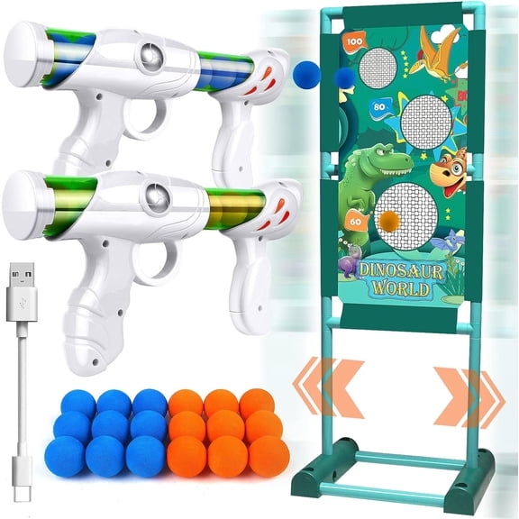 Toy Gun Blaster Moving Shooting Target with Popper Guns, Foam Balls, and Pop-up Target for Indoor and Outdoor Play
