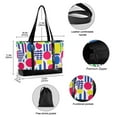 thumbnail image 2 of FORMRS Canvas Laptop Tote Bag for Women with 15.6" Computer Compartments Shoulder Handbag, Red Retro Shapes, 2 of 7