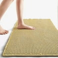 thumbnail image 2 of Muddy Rug, Boho Bathroom Decor Rug with Tassels: Waffle Weave Bath Mat, Ultra-Soft, Non-Slip, Super Absorbent & Quick Dry for Bathroom Floor, Machine Washable, 24"x36", Beige Yellow, 2 of 8