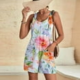 thumbnail image 5 of Drses Womens Summer Casual Loose Tank Romper Sleeveless Crewneck Jumpsuit Shorts Romper with Pockets, 5 of 6