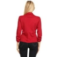 thumbnail image 4 of Women's Solid Comfy Casual Office Work 3/4 Long Sleeve Open Front Blazer Jacket S-3XL, 4 of 5