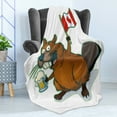 thumbnail image 4 of Canada Soft Flannel Fleece Throw Blanket, Pattern of a Cartoon Style Happy Beaver Holding a Beer Mug and a Flag, Cozy Plush for Indoor and Outdoor Use, 50" x 70", Ginger Multicolor, by Ambesonne, 4 of 5