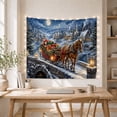 thumbnail image 5 of Horse Pulling Red Sleigh Across Stone Bridge, Cozy Vintage Style for Horse Lovers, Festive Wall Art, Christmas Gift Tapestry Wall Hanging for Living Room and Entryway, 5 of 7