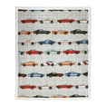 thumbnail image 2 of Lush Decor Race Cars Kids Print Sherpa Reverse Throw, 60" x 50", Navy, Single, 2 of 6