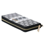 Michael Kors Women's Jet Set Travel Large Continental Jacquard Wallet MK Black Multi