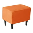 thumbnail image 3 of Rectangle Ottoman Cover, Velvet Ottoman Slipcovers Stretch Footstool Protector Covers Square Storage Ottoman Slipcover for Living Room -Dark Green-Small, 3 of 31