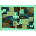 thumbnail image 1 of Ahgly Company Machine Washable Indoor Rectangle Abstract Turquoise Blue Contemporary Area Rugs, 4' x 6', 1 of 4