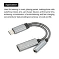 thumbnail image 4 of USB C a 3,5mm Auriculares y 60W PD Rápida Carga Adaptador 2 en 1 Tipo C a Alta-Resolución Auxiliar Micrófono Conector HiFi 24bit 96Khz para Teléfono, Gris, 4 of 4