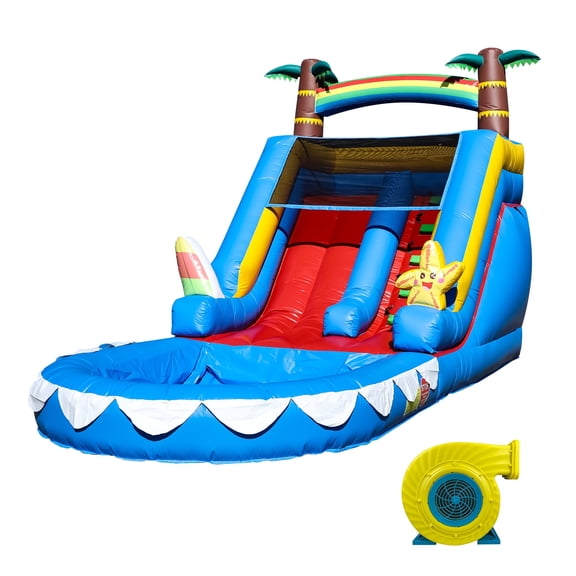 Relunch 21FT Commercial Inflatable Water Slide PVC Tarpaulin Backyard Water Park Slide with Blower for Kids Adults Party 21x9x12ft