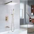 thumbnail image 4 of Cerypsa 12 Inches Shower System with Shower Head and Handheld Shower Head Brushed Gold, 4 of 7