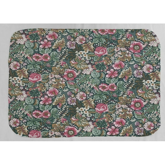 Rose Garden Dish Drying Mat by Penny's Needful Things (Gray) (Green)