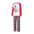 thumbnail image 4 of Michellecmm Christmas Family Pajamas Matching Set Snowman Print Raglan Sleeve Tops and Elastic Plaid Pants Loungewear Soft Sleepwear, 4 of 10