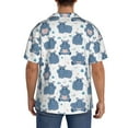 thumbnail image 3 of Gukieu Cute Hippos Print Men's Short-sleeved Shirts, Button-down Pocket Shirts, T-shirts, Beach Vacation Travel Summer Clothing-4X-Large, 3 of 5