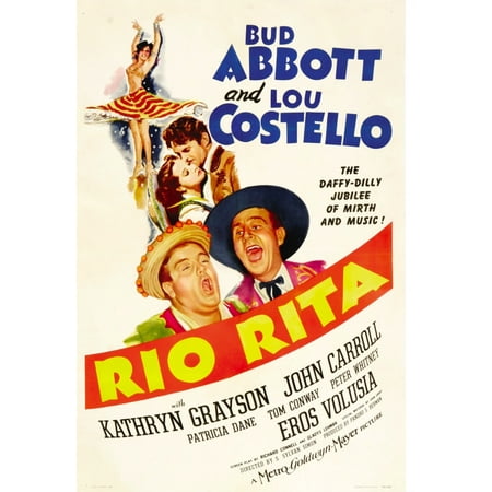 Rio Rita Top From Left Kathryn Grayson John Carroll Bottom From Left Lou Costello Bud Abbott 1942 Movie Poster (Best Bud Light Rita Flavor)