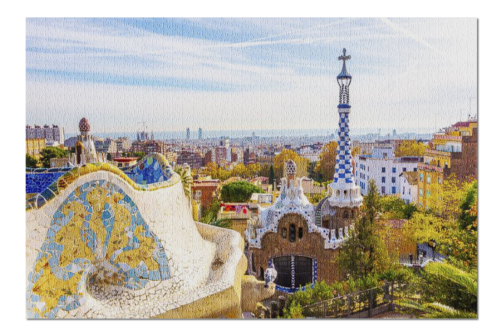 Jigsaw puzzle International Park Guell Barcelona Spain 1000 piece NEW Made USA