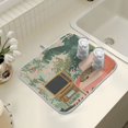 thumbnail image 4 of Yayeee Dish Drying Mat for Kitchen Counter 16" x 18" Microfiber Super Absorbent Coffee Decorative Pad, Pink and Green Cat, 4 of 9