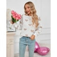thumbnail image 2 of Women Sweaters Crewneck Cute Heart Valentine's Day Long Sleeve Knitted Sweaters Winter Pullover Sweaters Alsol Lamesa, 2 of 6