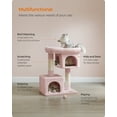 thumbnail image 6 of Cat Tree 33.1-Inch Cat Tower for Large Cats up to 16 lb, Large Perch, 2 Cat Caves, Scratching Post, Pink, 6 of 8