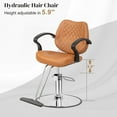 thumbnail image 3 of Zimtown Hydraulic Barber Chair, Adjustable Salon Chair for Hairstyling, Camel, 3 of 10