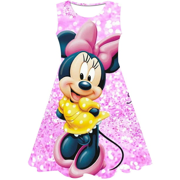 Niñas Cosplay traje de dibujos animados Minnie Mouse vestido niños verano Minnie Mouse princesa vestir niños fiesta de cumpleaños 3D ropa 7T Gao Jinjia LED