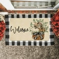 thumbnail image 2 of Fall Door Mat Outside,Pumpkin Eucalyptus Welcome Mat for Front Door,Thanksgiving Autumn Indoor Outdoor Non-Slip Rugs,Fall Doormat for Farmhouse Home Porch Decorations (Brown 30" x 17"), 2 of 5