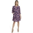 thumbnail image 2 of Falling Flowers Women's Blouson Tiered Dress, Sizes XS-XL, 2 of 6