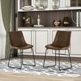 thumbnail image 2 of Wulawindy Vintage Armless Leatherier Dining Stools Indoor Dining Chairs Set of 2, 2 of 7