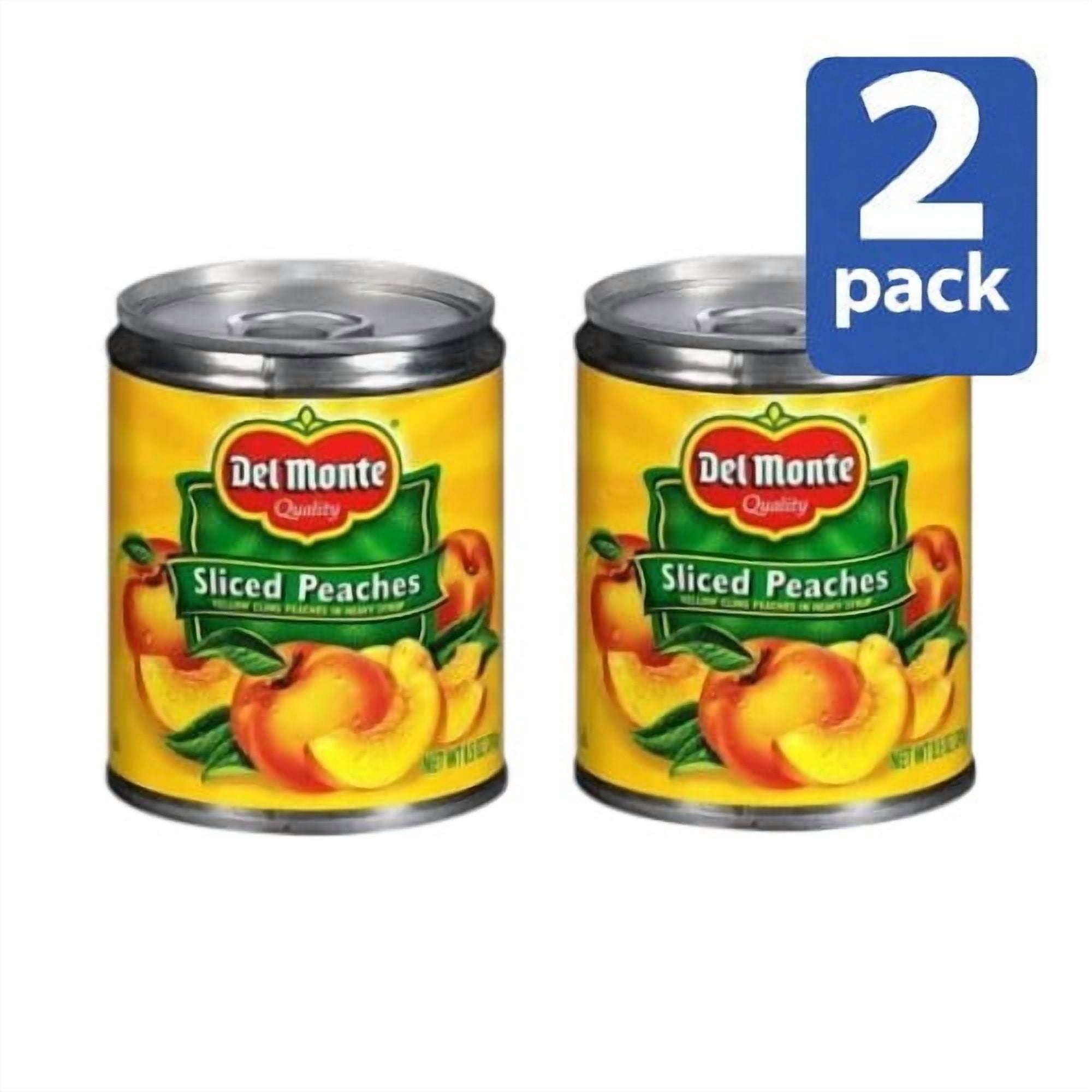 (2 pack) Del Monte Sliced Peaches, Heavy Syrup, Canned Fruit, 8.5 oz Can, (2 Pack)