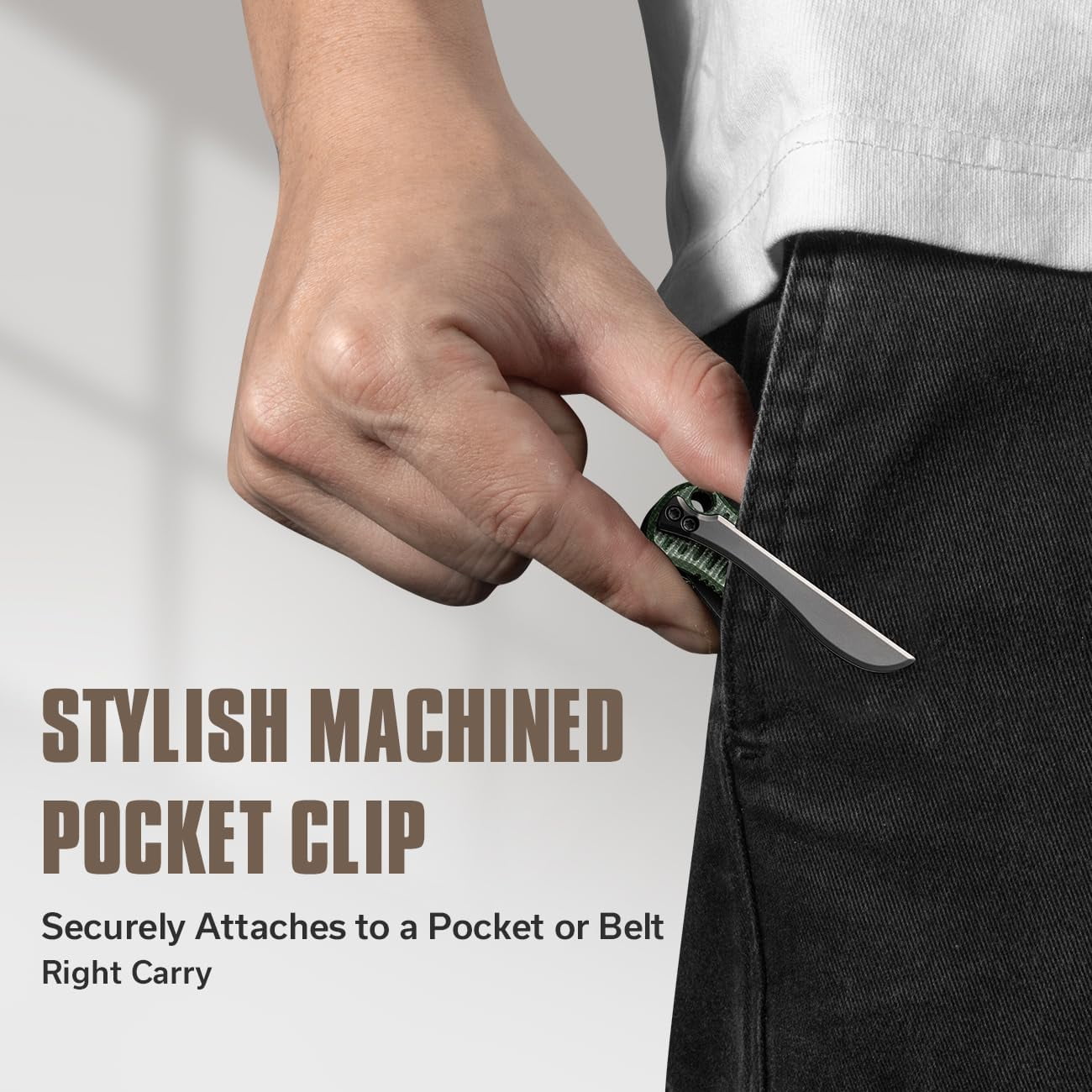CIVIVI RS71 Pocket Knife for Men, Folding Knife with 4" Nitro-V Long Blade Micarta Full-size Handle C23025-3