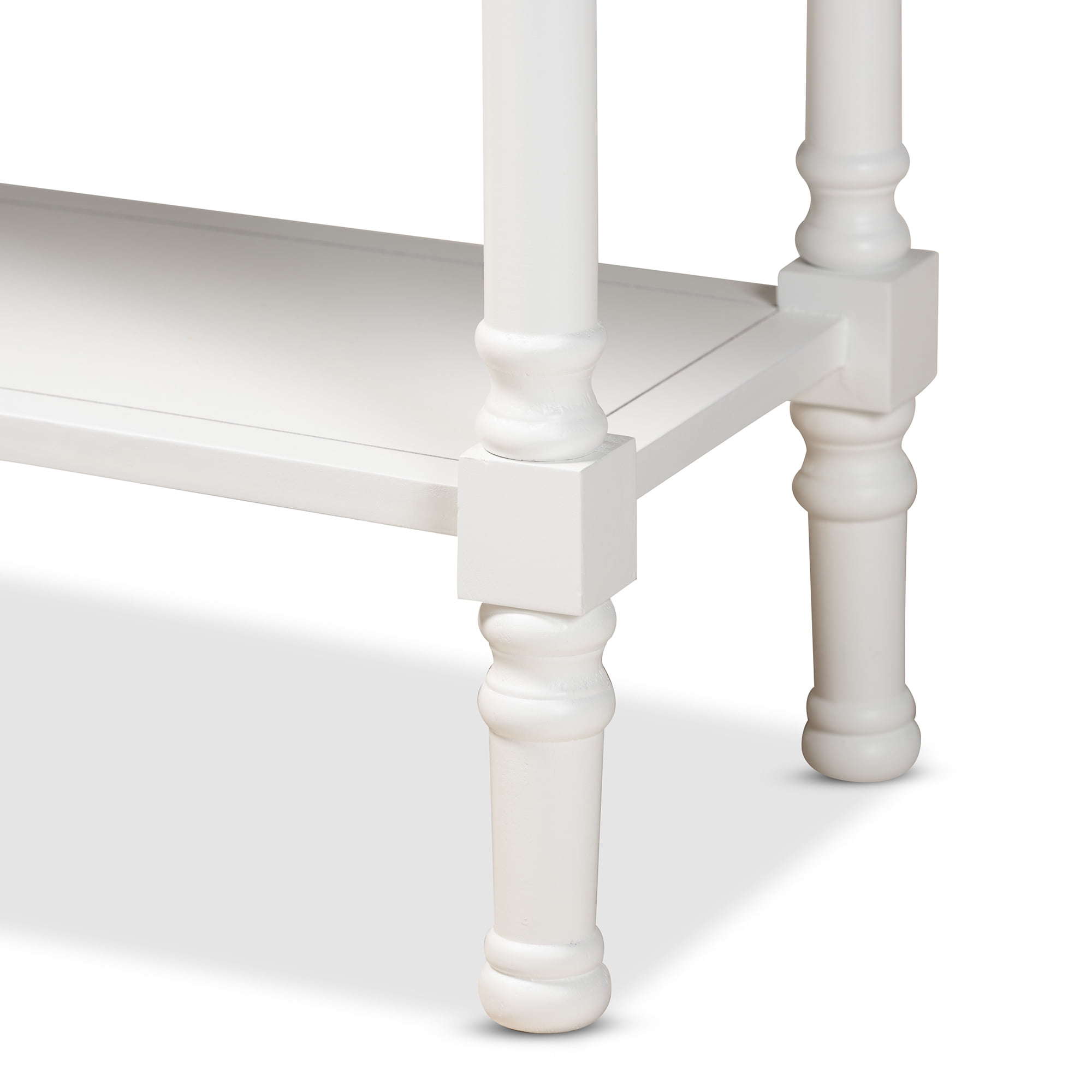 Baxton Studio Garvey Modern Metal Console Table, Drawer Included, White