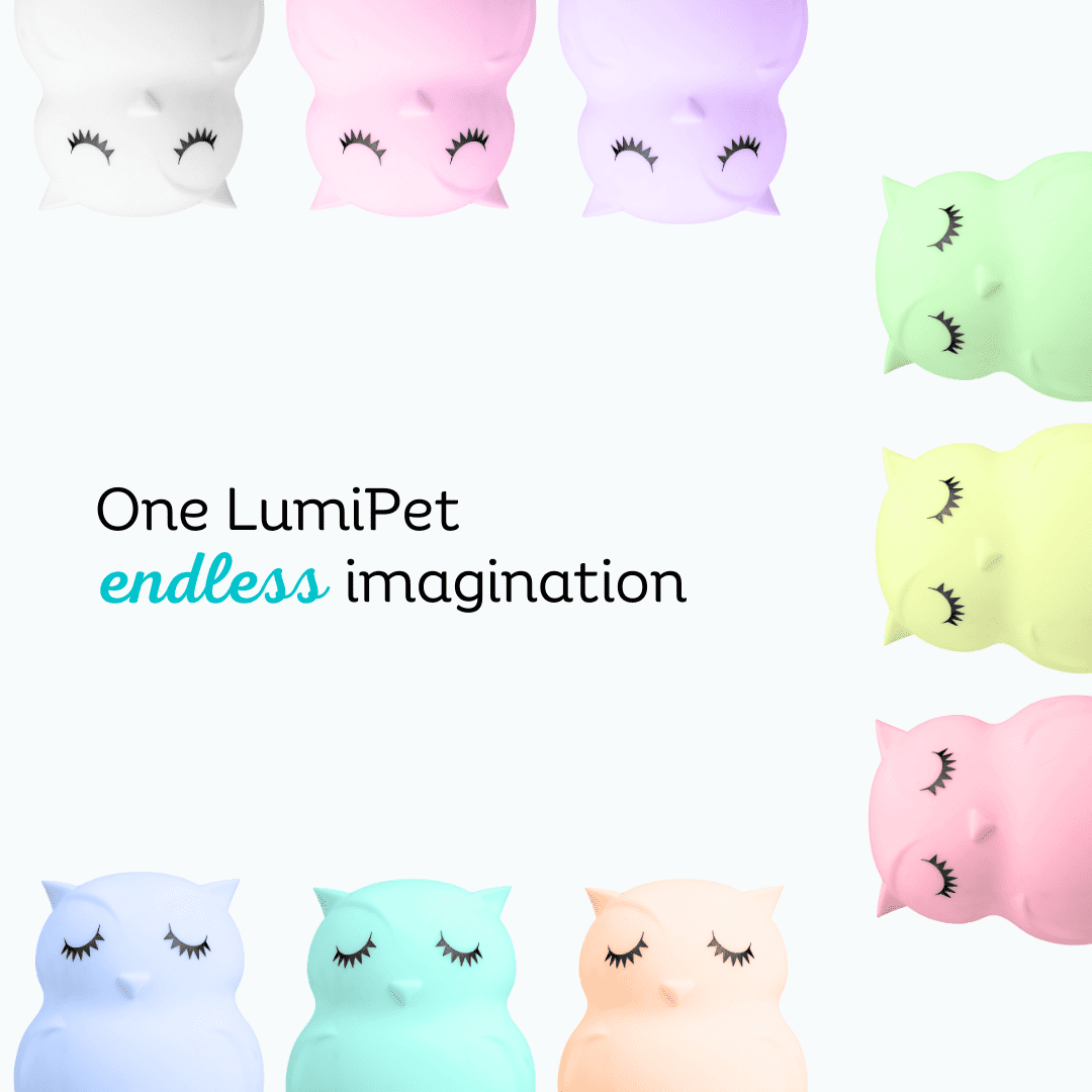 LED Nursery Night Lights for Kids: LumiPets Cute Animal Silicone Baby Night Light with Touch Sensor and Remote - Portable and Rechargeable Infant or Toddler Cool Color Changing Bright Nightlight Lamp