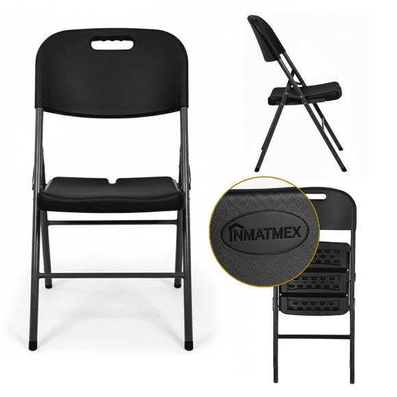 Silla Negra Plegable Lifetime Inmatmex 10pz Ideal Para Jardín y Negocios