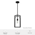 thumbnail image 7 of Hunter - Dukestown 1-light Natural Black Iron, Small Pendant Light, Dimmable, Formal Style, Lantern Shaped, for Bedrooms, Dining, Living Rooms - 19738, 7 of 7
