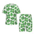 thumbnail image 1 of Balery Green Leaves Conjunto de Pijama Infantil de Manga Corta con Estampado – Ropa de Dormir de Algodón Suave-3X-Large, 1 of 6