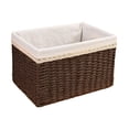 thumbnail image 1 of Youkk Carefully Handcrafted Rattan Storage Basket - Durable Friendly Woven Desktop Organizing Convenient Rattan Sorting coffee color 38x26x24, 1 of 9