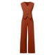 thumbnail image 4 of Conjunto de chaleco sin mangas con botones de algodón para mujer: pantalones anchos con bolsillos, mezcla de poliéster, atuendo informal de negocios, 4 of 5