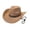 Khaki, variant on Vintage Western Cowboy Big Brim Sun Hat, Wide Brimmed UV Protection Hat for Men Women Outdoor Hiking Camping Daily Casual & Holiday Costume Wear, Brown