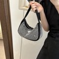 thumbnail image 1 of Bolso para axilas para mujer, bolso de hombro de PU con diamantes, bolso de mano brillante a la moda (plata), 1 of 4