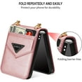 thumbnail image 4 of for Samsung Galaxy Z Flip 3 5G Women Wallet Case with Card Holder, Premium PU Leather Detachable Adjustable Cross-Body Strap Phone Case Cover for Samsung Galaxy Z Flip 3 CT Rose Gold, 4 of 16