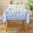 thumbnail image 5 of Rustic Blue Floral Tablecloth Waterproof, Classic French Country Table Cloth Rectangle Stain Resistant, Washable Table Cover for Home Kitchen Dining Party Decoration, 5 of 6