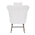 thumbnail image 4 of Cozy Teddy Upholstered Nursery Rocking Chair in Soft Fabric Ergonomic Design with Easy Assembly for Comfort, 4 of 7