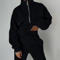 thumbnail image 2 of Outfmvch Lounge Sets For Women Cargo Pants Women Womens Fashion Womens Joggers Sweat Sets Women Half Zipper 2 Piece Outfits Joggers Pants Sweatshirt Set Travel Long Sleeve Shirts For Women Black M, 2 of 4