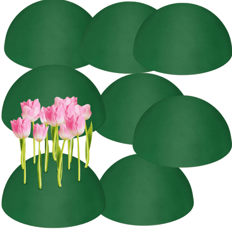 8 PackFloral Dry Foam Half Ball Roofei 5.51 x 2.76 inch Green Floral Foam  Round Foam Block Dry Foam Balls Craft Supplies Large Flower Foam Craft Foam