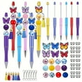 thumbnail image 6 of Plastic Beadable Pens Colorful Butterfly Beaded Pens Spacer Beads DIY Ballpoint for Women Office Craft, 6 of 6