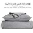 thumbnail image 5 of EVERGRACE Cotton Sateen Quilt Set King Size, Pre-Washed Cotton Channel Stitch Coverlet Bedspread, 3 Pieces Lightweight Soft Bedding Sets for All Season, with 2 Pillow Shams, Fog Gray, 5 of 8