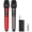 Red & Grey, variant on Microphone, Professional UHF Metal Handheld Dynamic Mic System with Rechargeable Receiver 1/4''(6.35mm) Plug for Amplifier, PA System, Karaoke Singing, Wedding, Party, Speech, Class