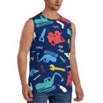 thumbnail image 2 of Balery Colorful Excavator Camisetas sin mangas para hombre, absorbe la humedad y protege contra el mal olor.-Medium, 2 of 7