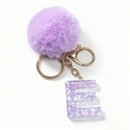 thumbnail image 4 of 26 Letter Purple Velvet Ball Pendant Letter Pendant Keychain Backpack Small Pendant Holiday Gift, 4 of 6