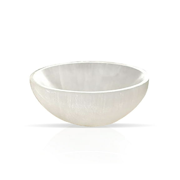 Natural Solution Selenite Crystal Smudge Bowl 4 Inch, Thickly Hand-Carved, Best Gift For Home Decor